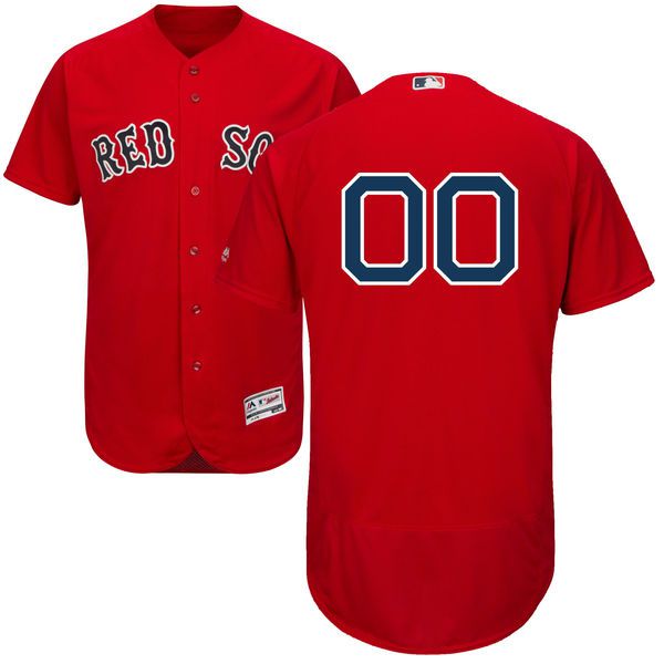 Men Boston Red Sox Majestic Alternate Red Scarlet Flex Base Authentic Collection Custom MLB Jersey->customized mlb jersey->Custom Jersey